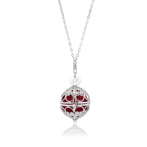 Priesme Change Your Style halskæde i 925 Sterling sølv med røde Swarovski krystaller