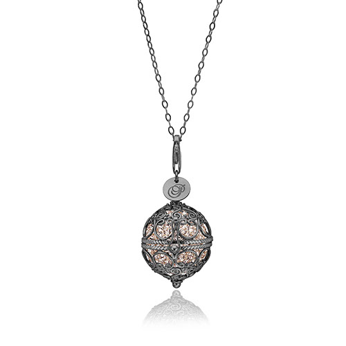 Priesme Change Your Style halskæde i sort rhodineret 925 Sterling sølv med pudder farvede Swarovski krystaller